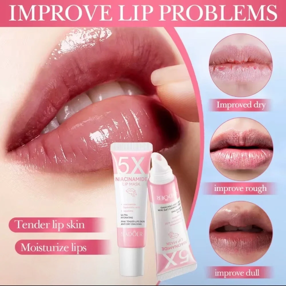 SADOER Pink Niacinamide Lip Mask balm gel